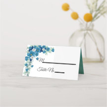 Tarjeta romántica Boda floral azul/verde