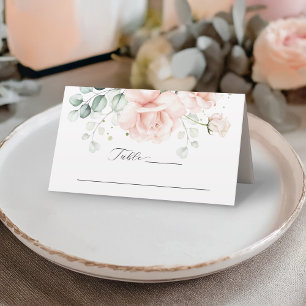 De Asiento Tarjeta Rubor Pink Blooms Boda Place