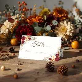 De Asiento Tarjeta Rustic Autumn Floral Folclore Place Card