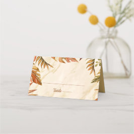 De Asiento Tarjeta Rustic Autumn Foliage Boda plegado