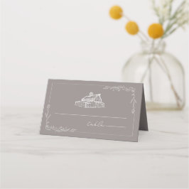 De Asiento Tarjeta Rustic Barn Amethyst Gray Boda Place