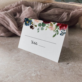 De Asiento Tarjeta Rustic Burgundy Calligraphy Boda Place