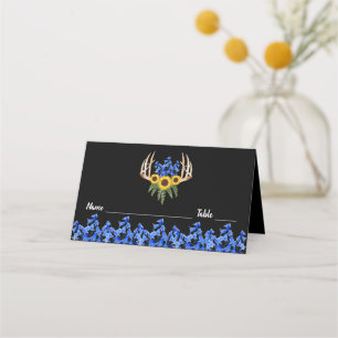 De Asiento Tarjeta Rustic Floral Antlers Boda Place