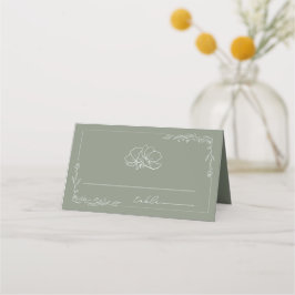De Asiento Tarjeta Rustic Floral Sage Green Boda Place