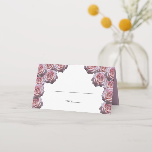 De Asiento Tarjeta Rustic Light Rosas Rosa Boda Place (Anverso)