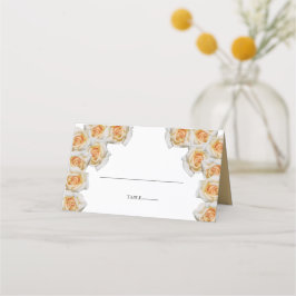 De Asiento Tarjeta Rustic Naranja Rosas Boda Place