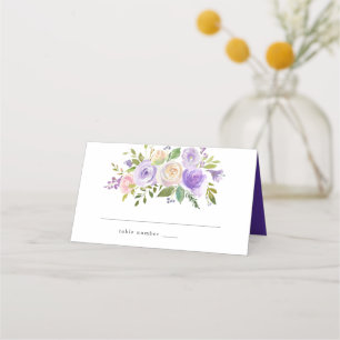De Asiento Tarjeta Rustic Purple Floral Boda Place