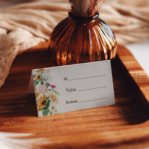 De Asiento Tarjeta Rustic Sunflower Beige Boda Place