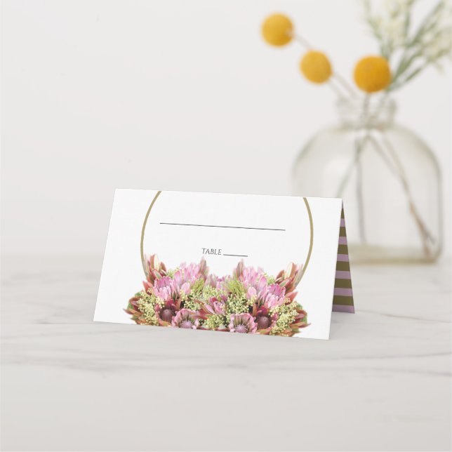 De Asiento Tarjeta Rustic Wild Flower Bouquet Boda Place (Anverso)