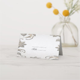 De Asiento Tarjeta Silver Gold Floral Place