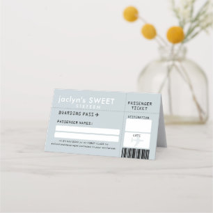 De Asiento Tarjeta Silver Gray Airline Ticket Escort Place