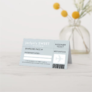 De Asiento Tarjeta Silver Gray Airline Ticket Escort Place