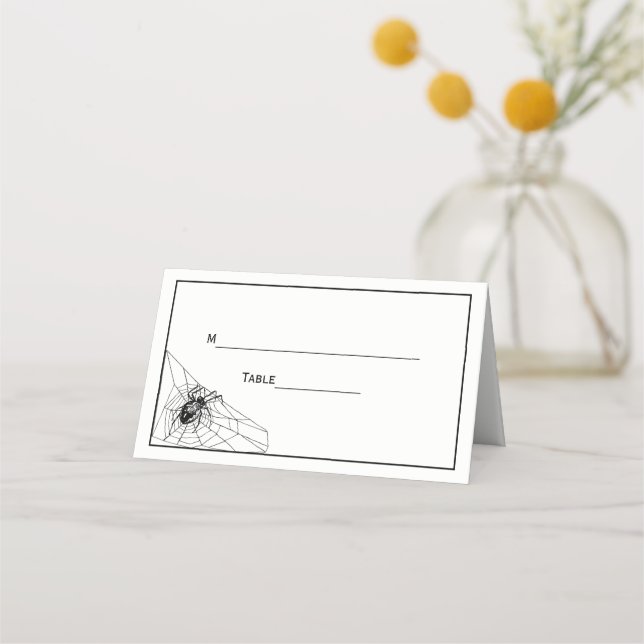 De Asiento Tarjeta Spider Web Escort Place Card (Reverso)
