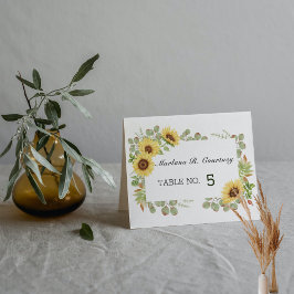 De Asiento Tarjeta Sunflowers Boda Place