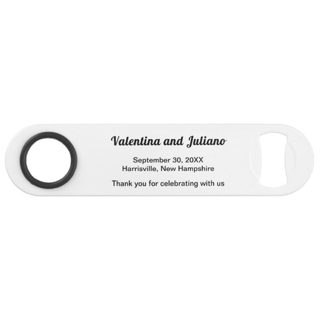De Bar Abrebotellas para boda en negro y blanco (Anverso (Horizontal))