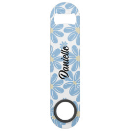 De Bar Patrón Floral Azul - Abrebotellas Personalizado