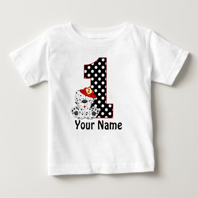 De Bebé 1.ᵉʳ bombero dalmatiano camiseta personalizada (Anverso)
