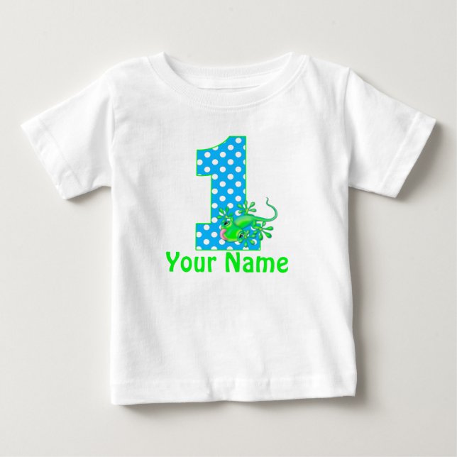 De Bebé 1.ᵉʳ Camiseta Personalizada Gecko (Anverso)