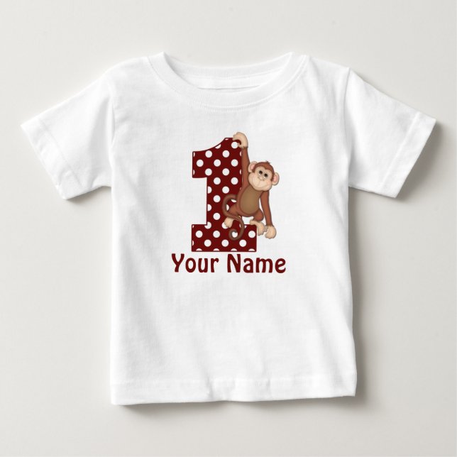 De Bebé 1r Camiseta del mono del cumpleaños (Anverso)