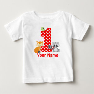 De Bebé 1r Camiseta personalizada arbolado del cumpleaños