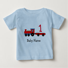 De Bebé 1r Camiseta personalizada cumpleaños del tren