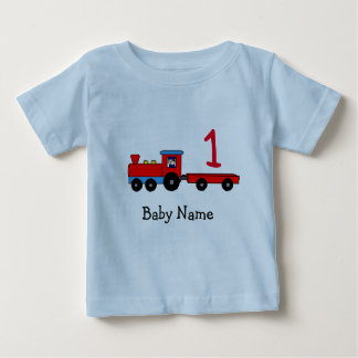 De Bebé 1r Camiseta personalizada cumpleaños del tren
