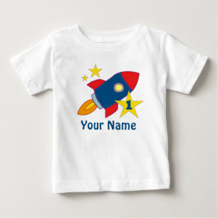 De Bebé 1r Camiseta personalizada Rocket del cumpleaños