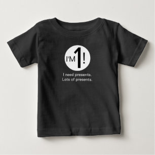 De Bebé 1ra camiseta del cumpleaños