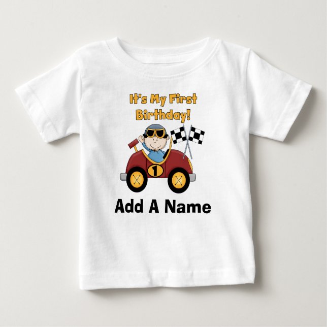 De Bebé 1ra camiseta personalizada del cumpleaños del (Anverso)