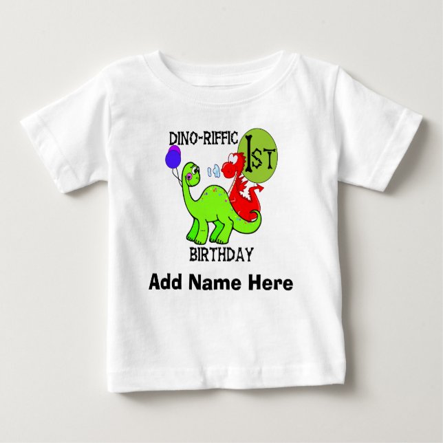 De Bebé 1ra camiseta personalizada del cumpleaños del (Anverso)