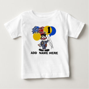 De Bebé 1ra camiseta personalizada del cumpleaños del