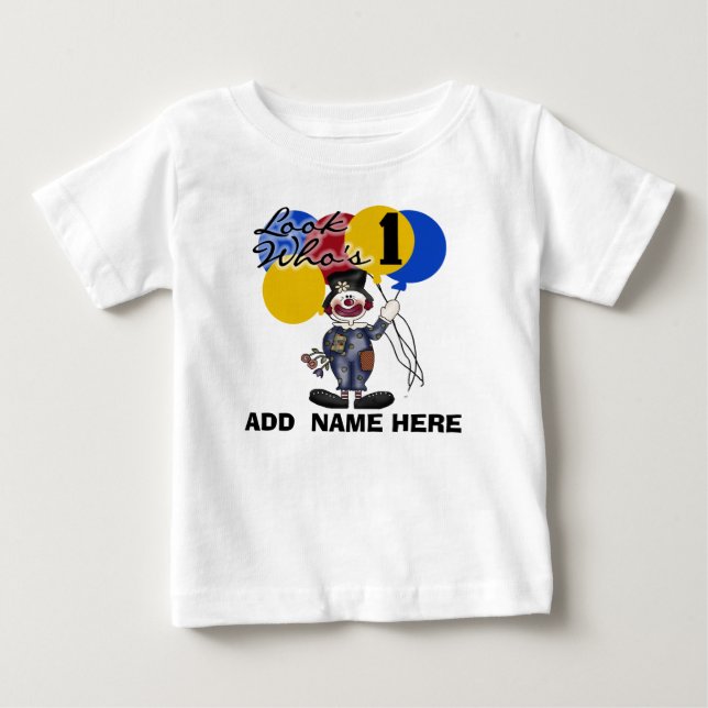 De Bebé 1ra camiseta personalizada del cumpleaños del (Anverso)