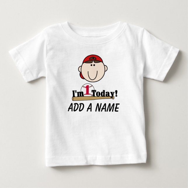 De Bebé 1ra camiseta personalizada del cumpleaños del (Anverso)