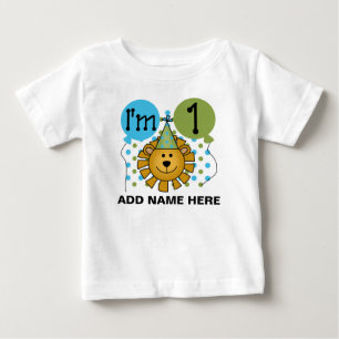 De Bebé 1ra camiseta personalizada del cumpleaños del le