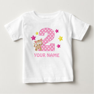 De Bebé 2.ª Camiseta Personalizada Chica Gato Kitty