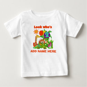 De Bebé 2da camiseta personalizada del cumpleaños del