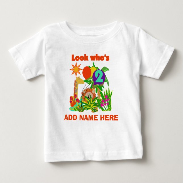 De Bebé 2da camiseta personalizada del cumpleaños del (Anverso)