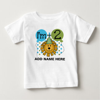 De Bebé 2da camiseta personalizada del cumpleaños del león