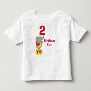 De Bebé 2do Camiseta del elefante del circo del cumpleaño