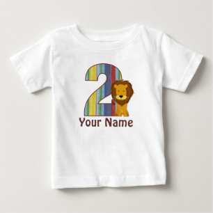 De Bebé 2do Camiseta personalizada león del cumpleaños