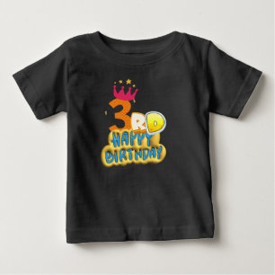 De Bebé 3.ª Camiseta Feliz Cumpleaños