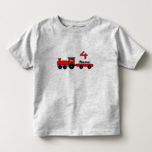 De Bebé 4to Camiseta personalizada cumpleaños del tren