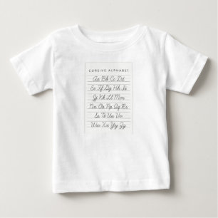 De Bebé Alfabeto cursivo en camiseta