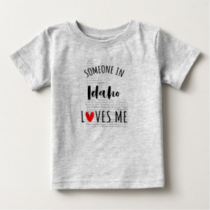 De Bebé Alguien En Idaho Me Ama Mapa Camiseta Para Bebés