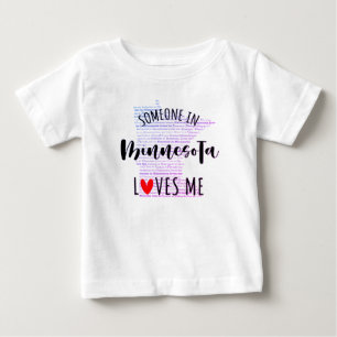 De Bebé Alguien En Minnesota Me Ama Mapa Camiseta Para Beb