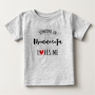 De Bebé Alguien En Minnesota Me Ama Mapa Camiseta Para Beb