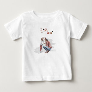 De Bebé Amor infinito Imprimir camiseta blanca moderna par