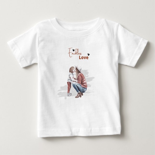 De Bebé Amor infinito Imprimir camiseta blanca moderna par (Anverso)