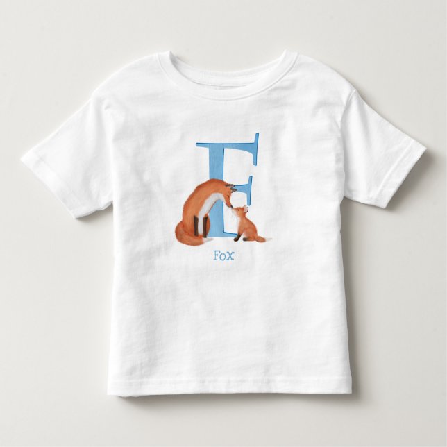 De Bebé Animal ABC F es para zorro camiseta (Anverso)