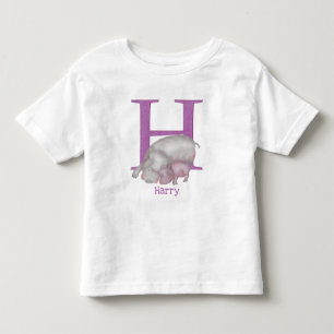 De Bebé Animal ABC H es para camiseta hippo